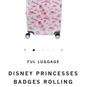 DISNEY PRINCESS rolling FUL suitcase bag luggage 25” travel pink hard case NEW